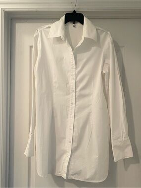 White Women’s Shirt - Long Sleeve Button Front